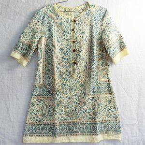Boho, California -Style, block print fabric dress
